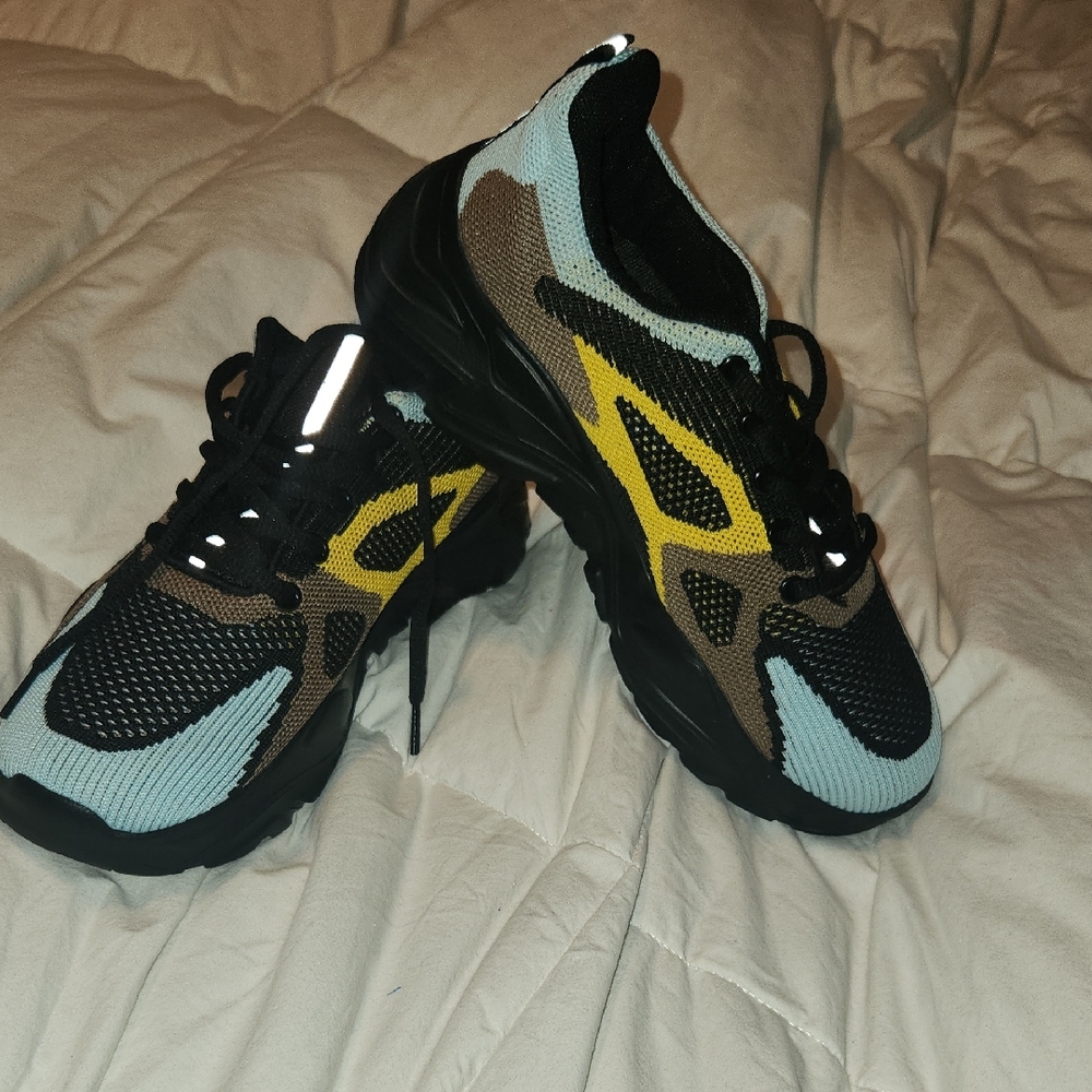 Stylish Black and Yellow Sneakers